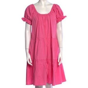 Buru On & Off The Shoulder Puff Sleeve Dress- Pink